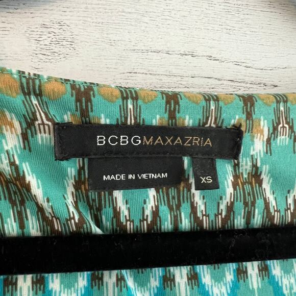 BCBGMaxazria Y2K 90s Vintage Style Printed Midi Dress Size XS - Picture 3 of 8